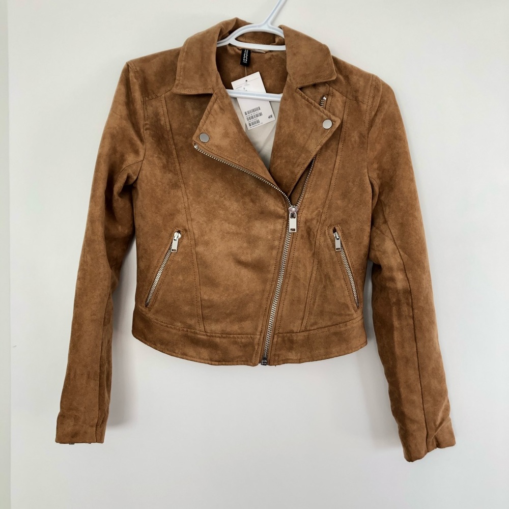 NWT H&M Faux-Suede Moto Jacket